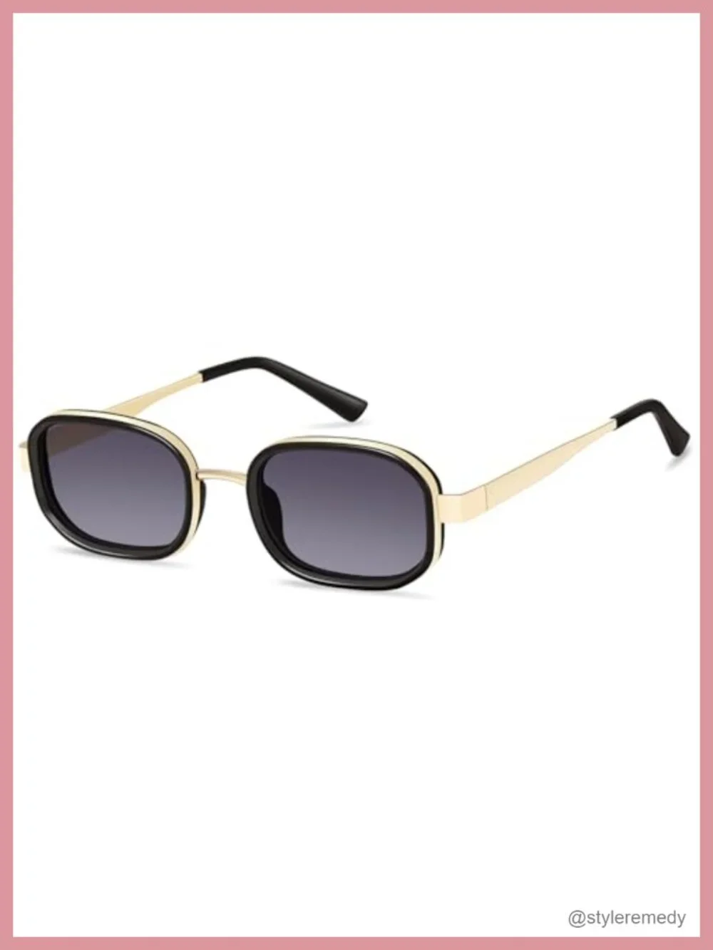 Retro Rectangle Sunglasses UV400 Protection Stainless Steel Frame Unisex